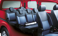 NV200 interior showing 7 seats
