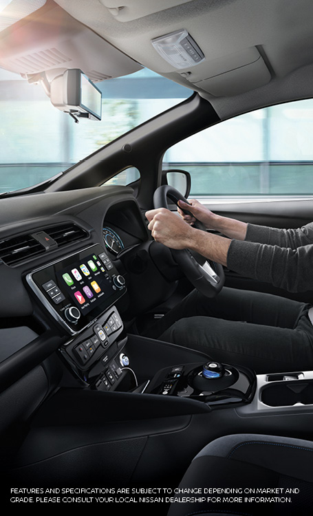Internal view of Nissan LEAF