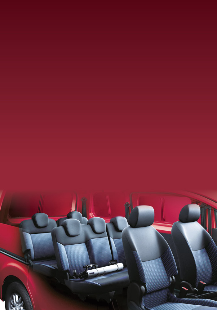 NV200 interior showing 7 seats