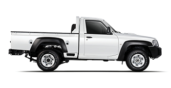 Sideview of white Nissan Patrol Pickup 