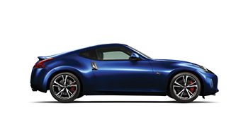 Sideview of blue Nissan 370Z
